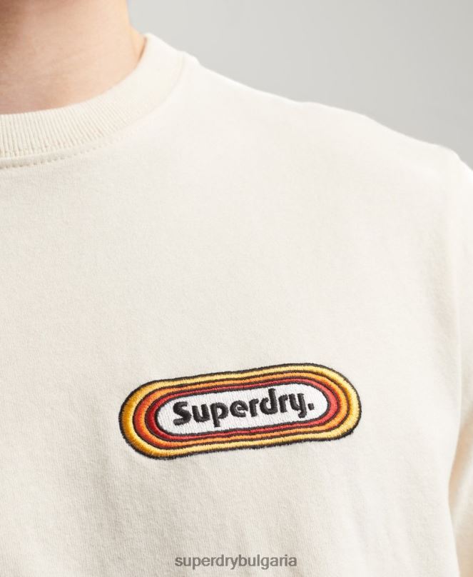 Superdry облекло N00H4899 сметана мъже реколта търговска тениска