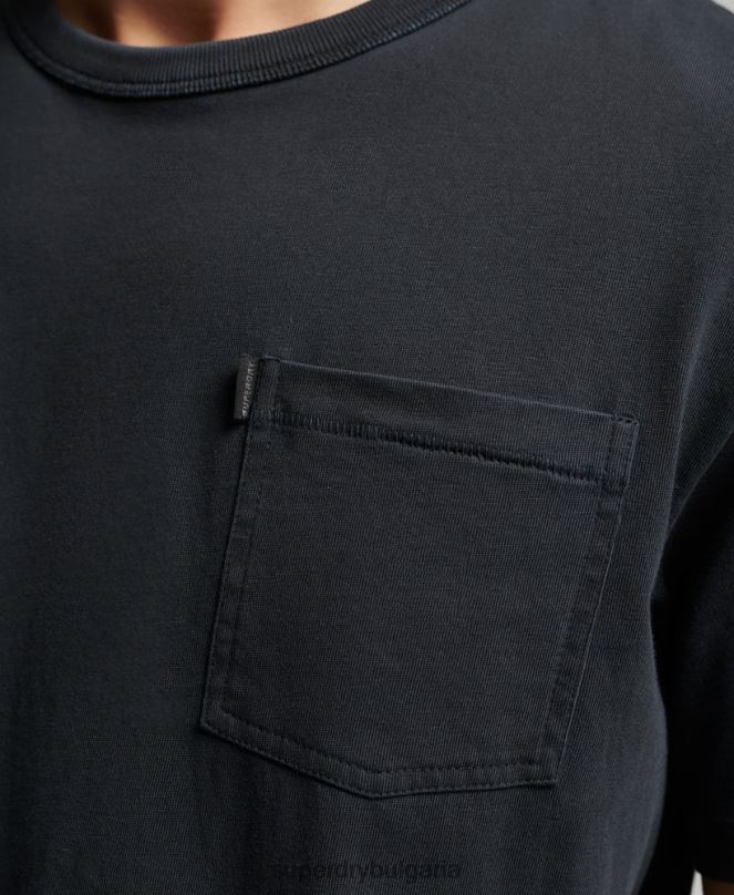 Superdry облекло N00H4902 черен мъже органичен памук ретро тениска surfer ranchero