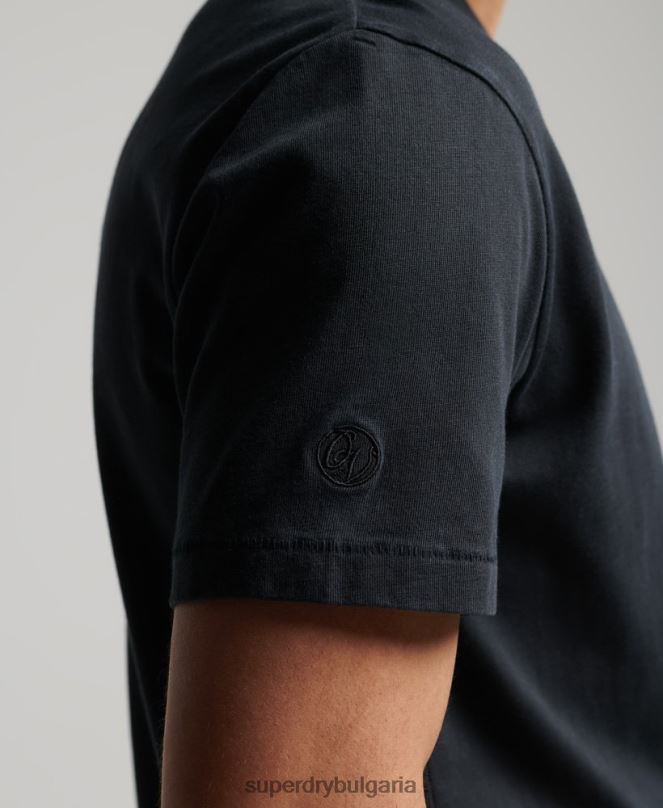 Superdry облекло N00H4902 черен мъже органичен памук ретро тениска surfer ranchero