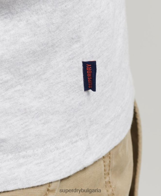 Superdry облекло N00H4903 зелено мъже Бейзболна тениска с основно лого от органичен памук