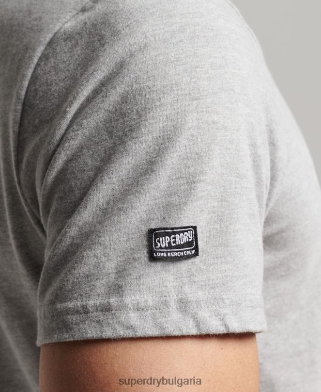Superdry облекло N00H4909 сиво мъже реколта кали тениска