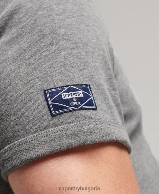 Superdry облекло N00H4912 сиво мъже тениска с графично звънене на основно лого