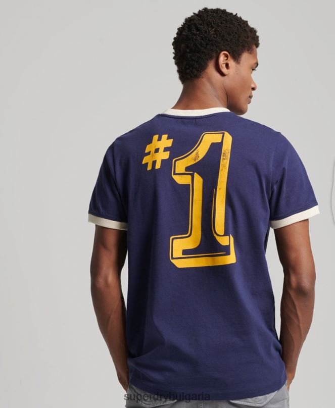 Superdry облекло N00H4914 военноморски флот мъже ретро тениска от моето поколение