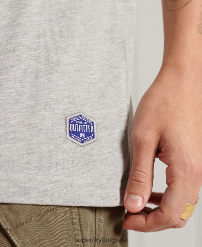 Superdry облекло N00H4915 сиво мъже планинска спокойна тениска с графики