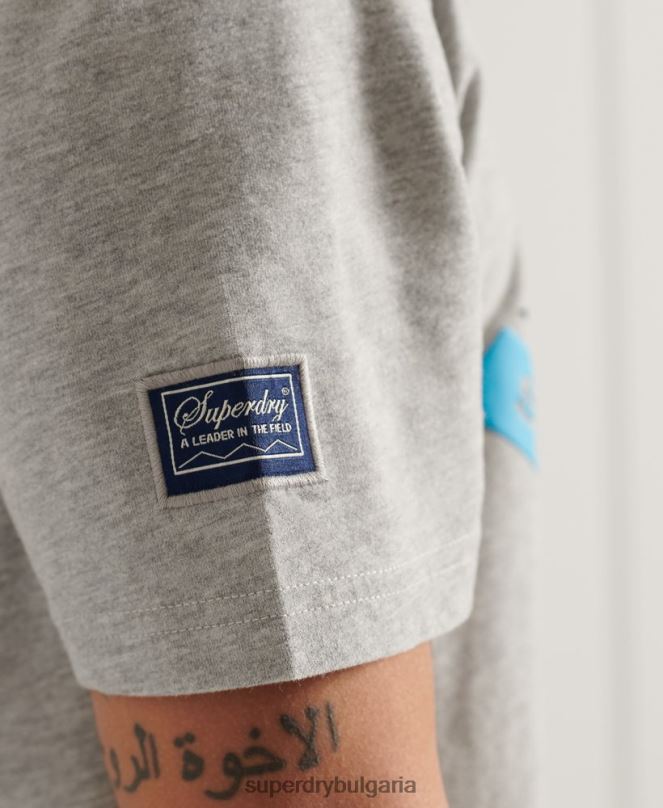 Superdry облекло N00H4915 сиво мъже планинска спокойна тениска с графики