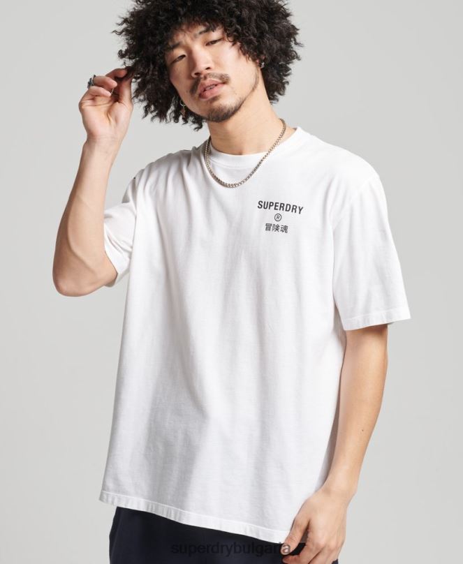 Superdry облекло N00H4920 бяло мъже кодова спортна тениска