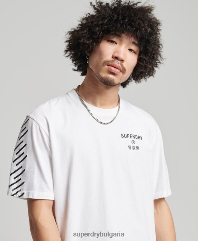 Superdry облекло N00H4920 бяло мъже кодова спортна тениска