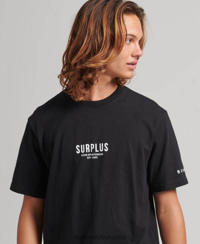 Superdry облекло N00H4927 черен мъже излишна широка тениска