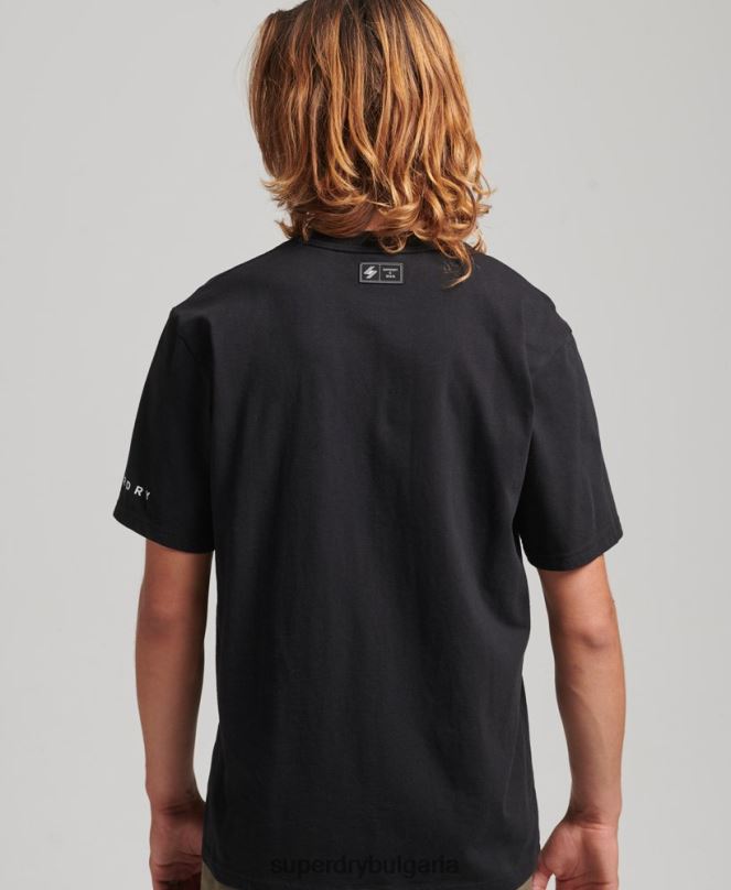 Superdry облекло N00H4927 черен мъже излишна широка тениска