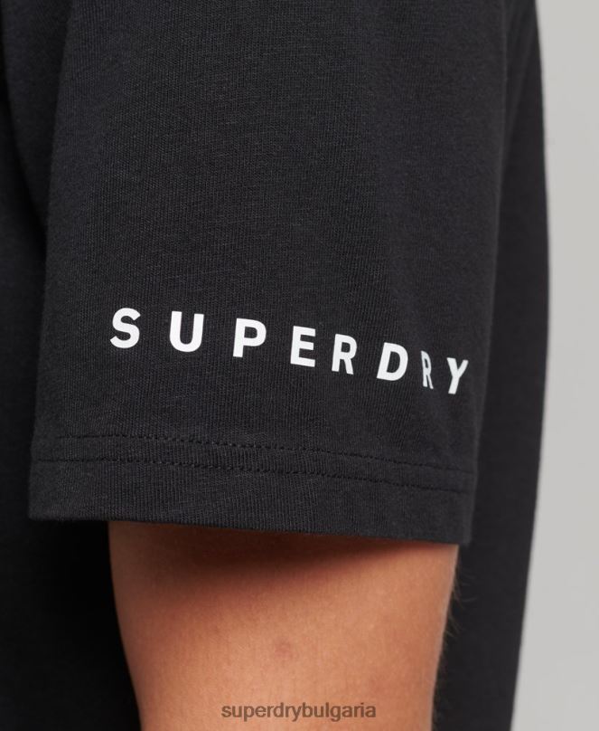 Superdry облекло N00H4927 черен мъже излишна широка тениска