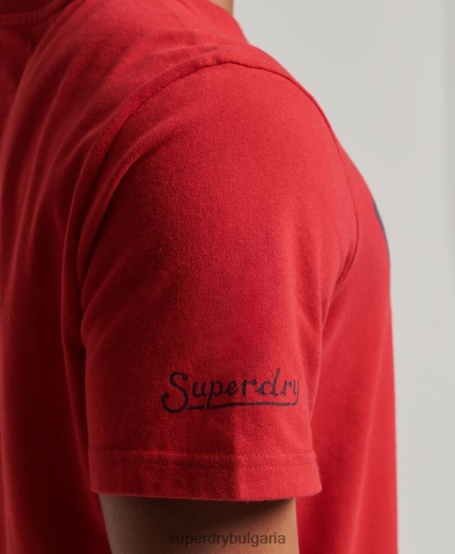Superdry облекло N00H4928 червен мъже ретро спортна тениска