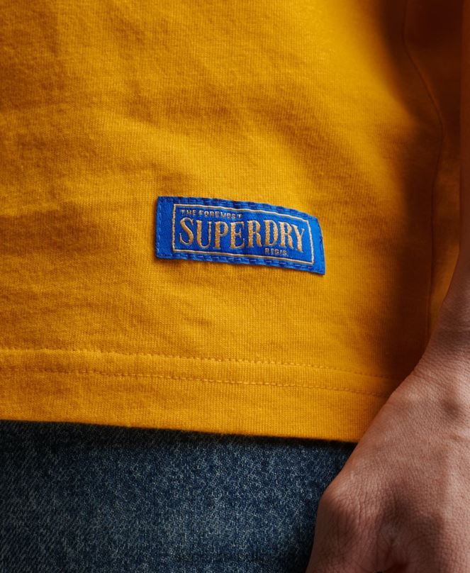 Superdry облекло N00H4933 злато мъже реколта от органичен памук спокойна тениска с звънене