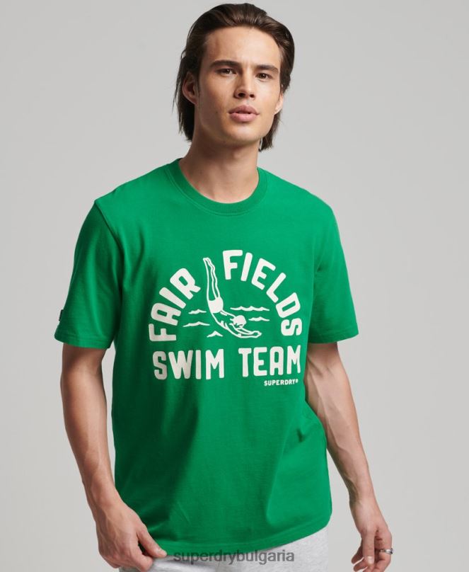 Superdry облекло N00H4941 зелено мъже ретро тениска от моето поколение