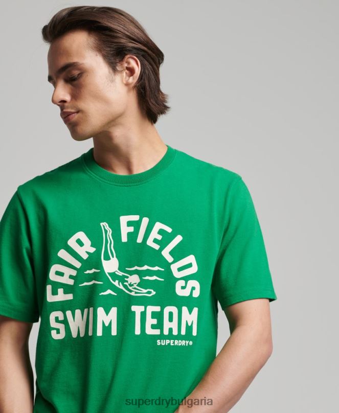 Superdry облекло N00H4941 зелено мъже ретро тениска от моето поколение