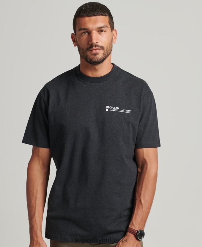 Superdry облекло N00H4942 черен мъже рециклирана микро горна тениска
