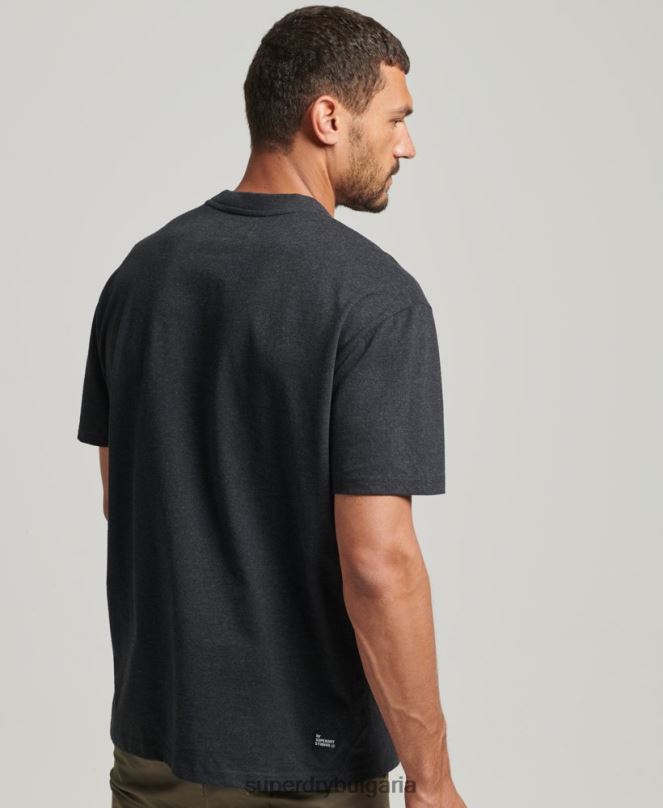 Superdry облекло N00H4942 черен мъже рециклирана микро горна тениска