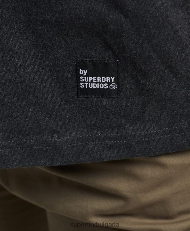 Superdry облекло N00H4942 черен мъже рециклирана микро горна тениска