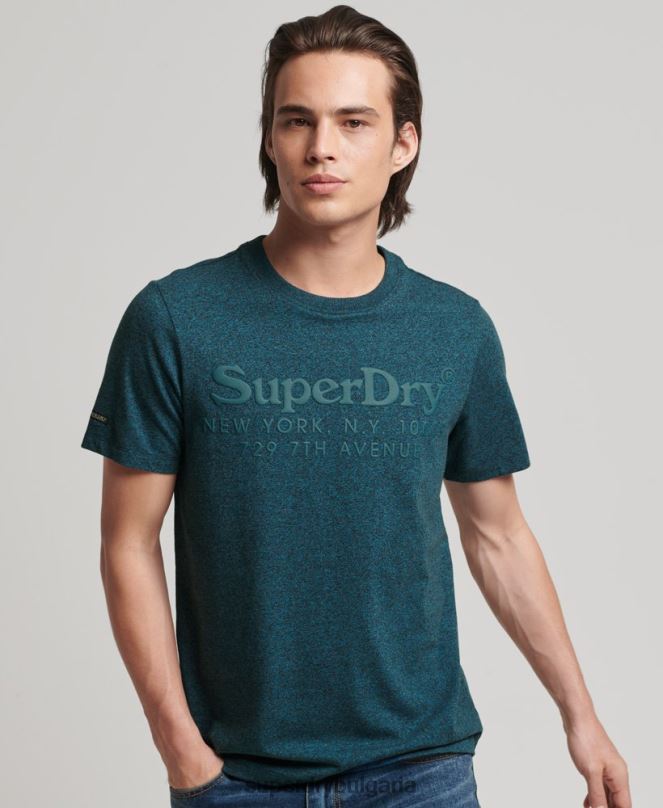 Superdry облекло N00H4943 син мъже тениска с тонално лого на място