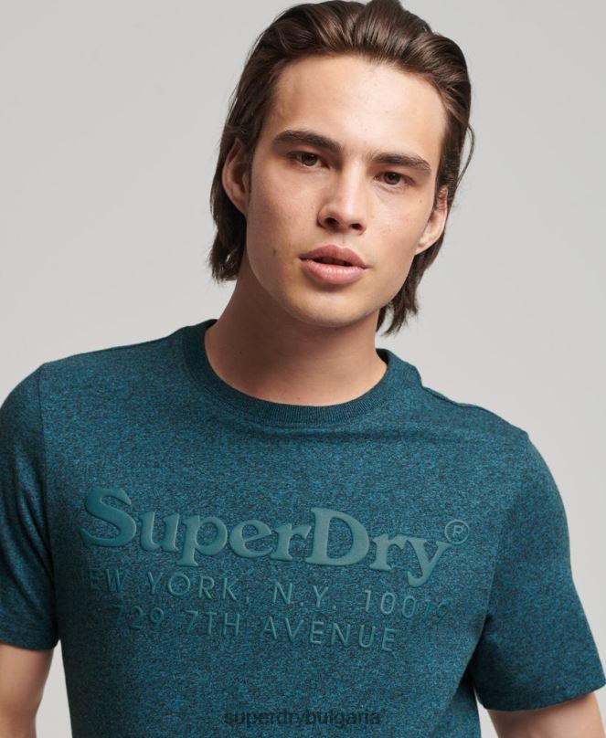 Superdry облекло N00H4943 син мъже тениска с тонално лого на място