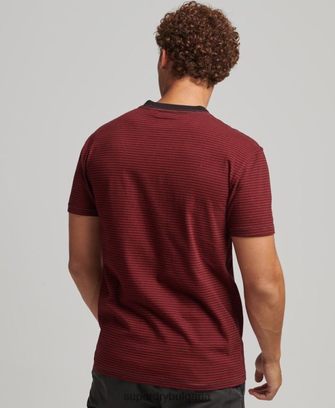 Superdry облекло N00H4944 червен мъже органична памучна тениска с джобове