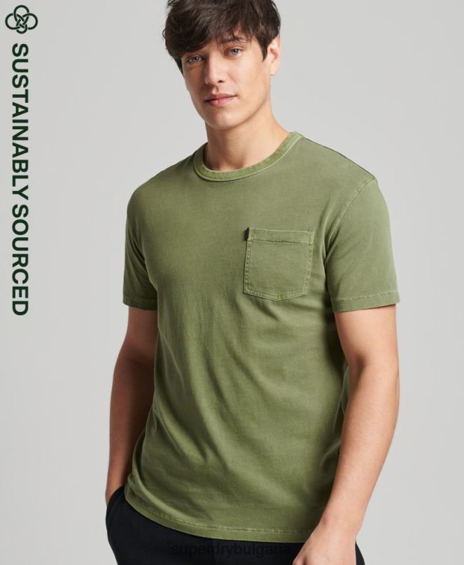 Superdry облекло N00H4946 каки мъже органичен памук ретро тениска surfer ranchero