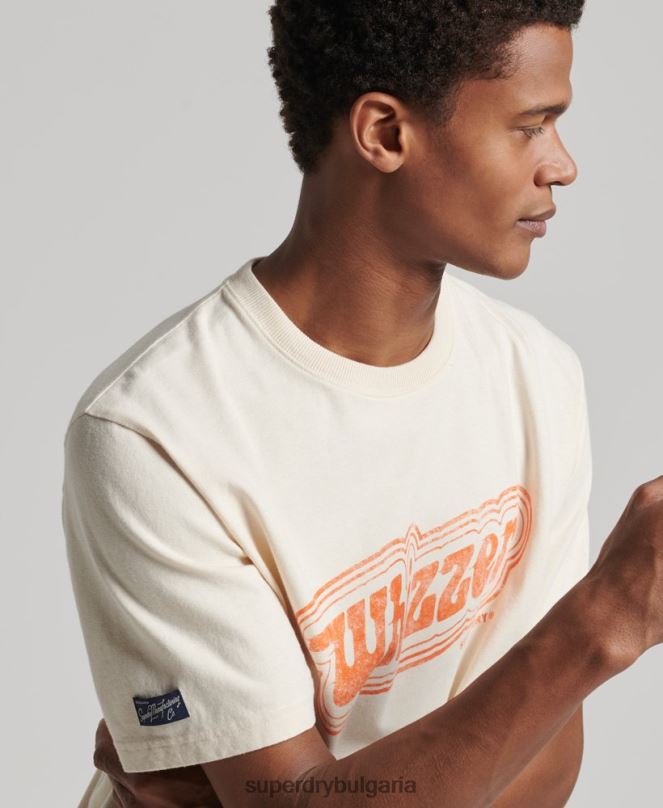 Superdry облекло N00H4947 сметана мъже ретро тениска от моето поколение