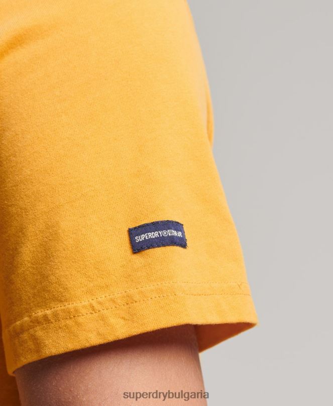Superdry облекло N00H4948 жълто мъже колежанска тениска в стил скрипт