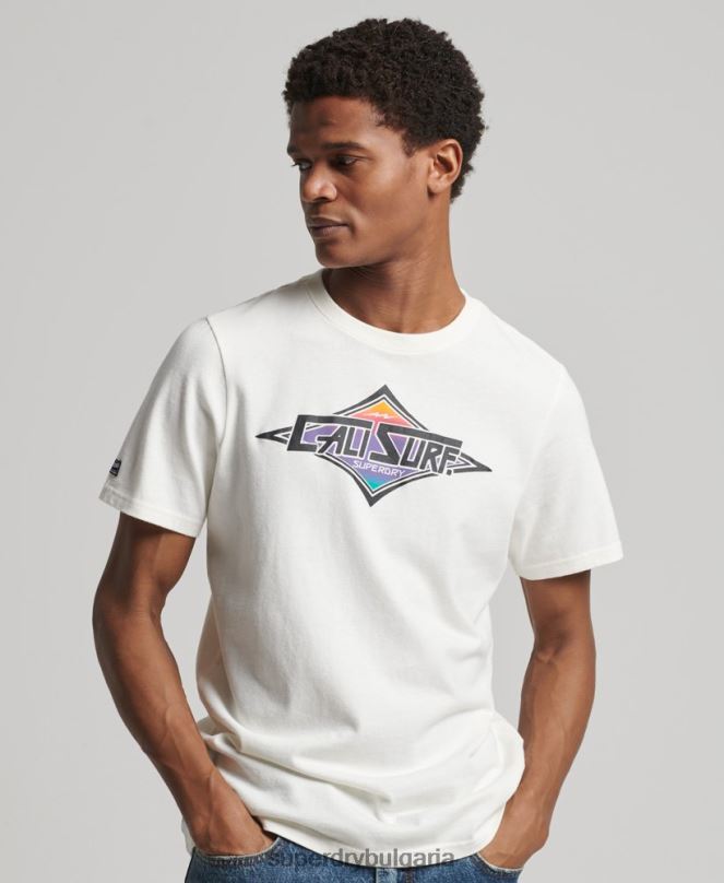 Superdry облекло N00H4952 бяло мъже реколта кали тениска