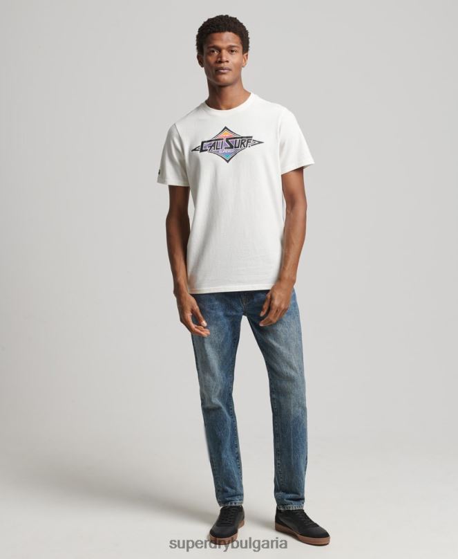 Superdry облекло N00H4952 бяло мъже реколта кали тениска