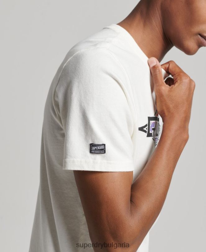 Superdry облекло N00H4952 бяло мъже реколта кали тениска