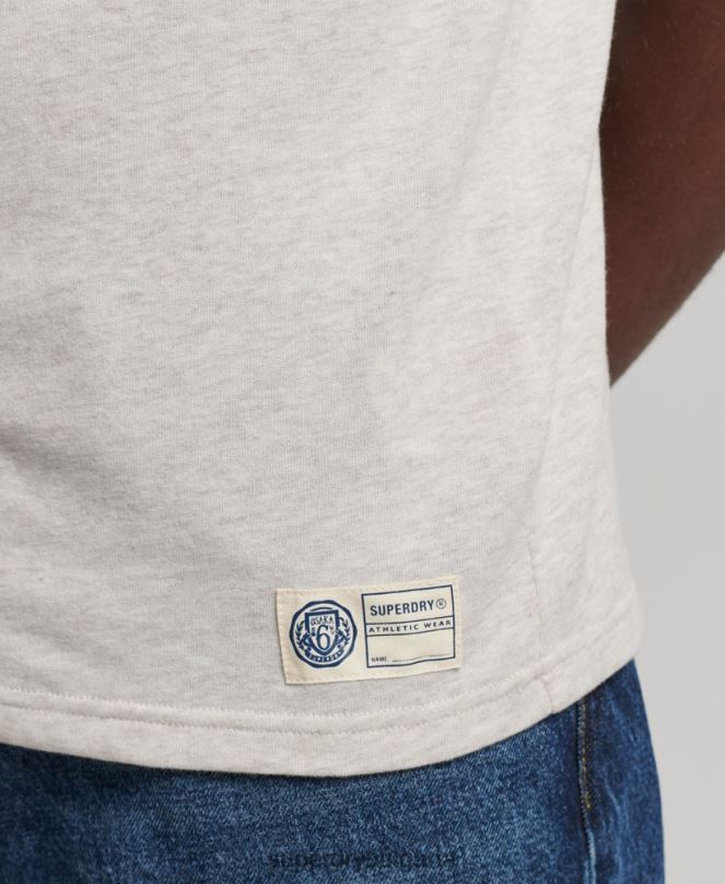 Superdry облекло N00H4953 сметана мъже колегиална тениска в стил винтидж сценарий