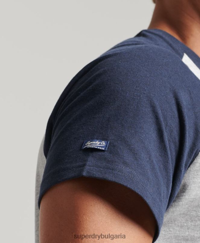 Superdry облекло N00H4954 военноморски флот мъже тениска на колеж със сценарий