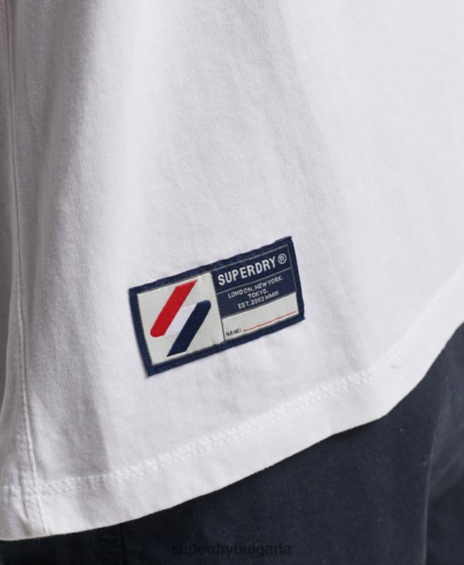 Superdry облекло N00H4955 бяло мъже свободна тениска с лого от органичен памук