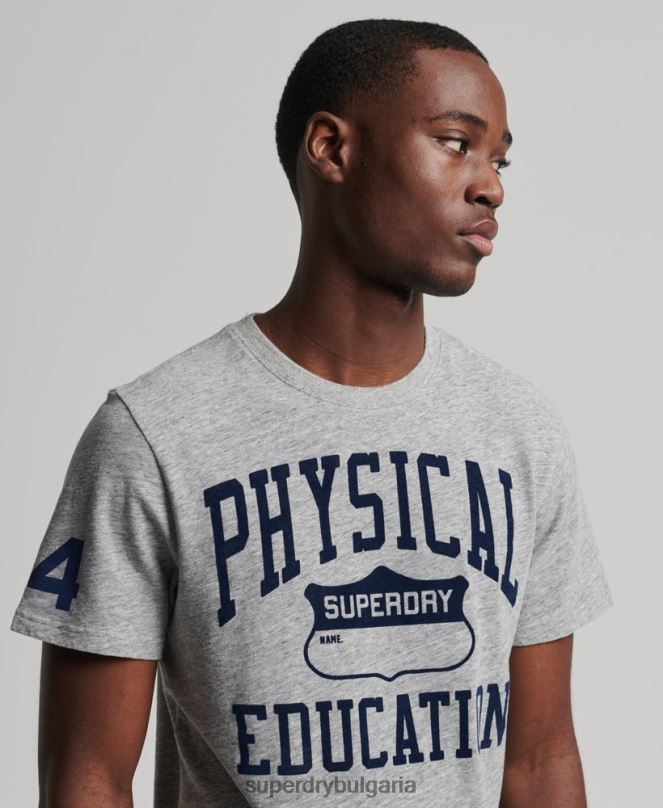 Superdry облекло N00H4958 сиво мъже ретро спортна тениска