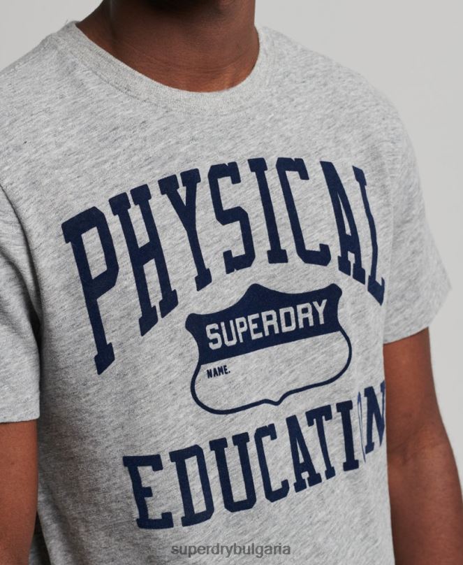 Superdry облекло N00H4958 сиво мъже ретро спортна тениска