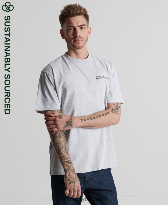 Superdry облекло N00H4960 светло сив мъже рециклирана микро горна тениска