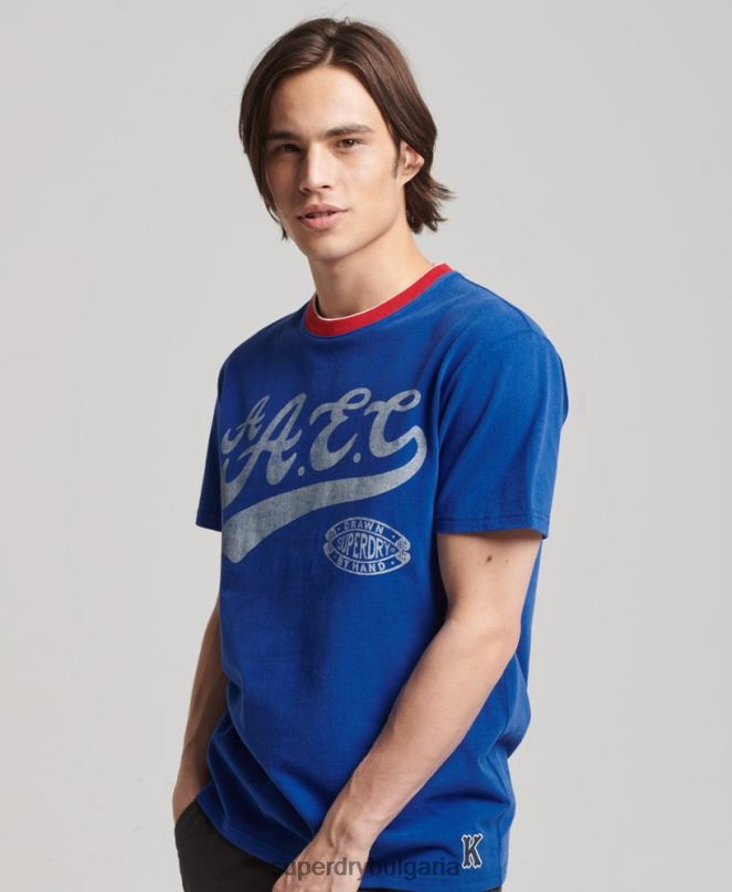 Superdry облекло N00H4961 син мъже колегиална тениска