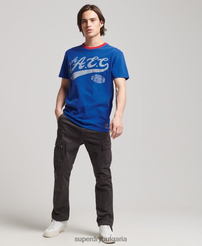 Superdry облекло N00H4961 син мъже колегиална тениска
