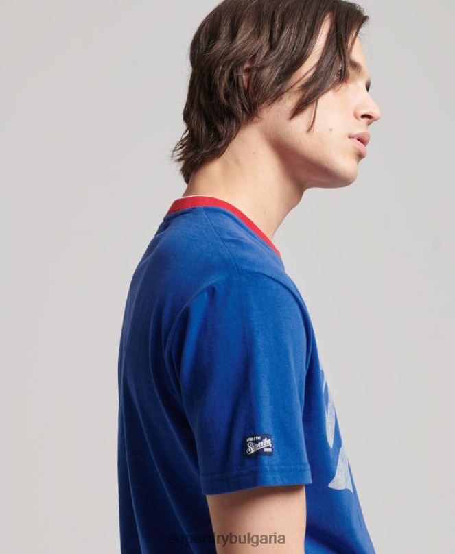 Superdry облекло N00H4961 син мъже колегиална тениска