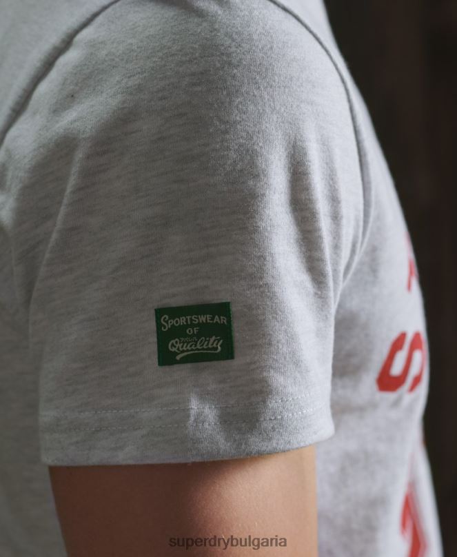 Superdry облекло N00H4966 светло сив мъже класическа тениска за лека атлетика