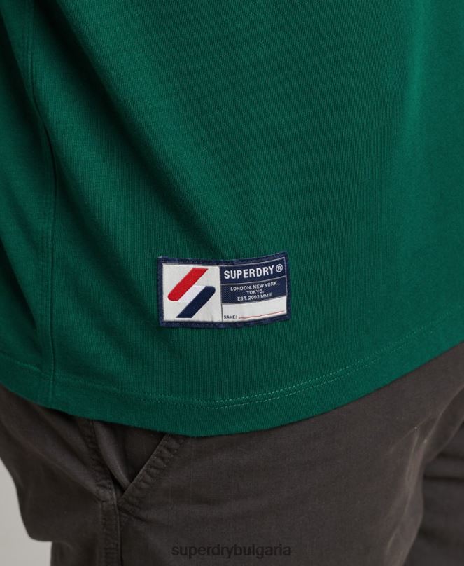 Superdry облекло N00H4969 зелено мъже свободна тениска с лого от органичен памук