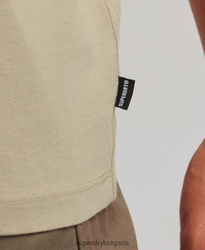 Superdry облекло N00H4970 бежово мъже широка тениска с лого на основното лого