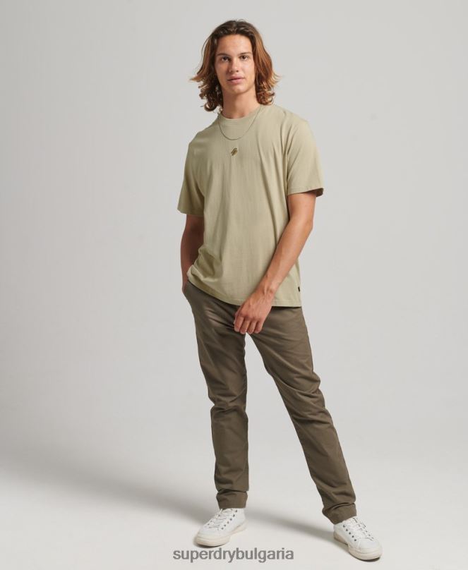 Superdry облекло N00H4970 бежово мъже широка тениска с лого на основното лого