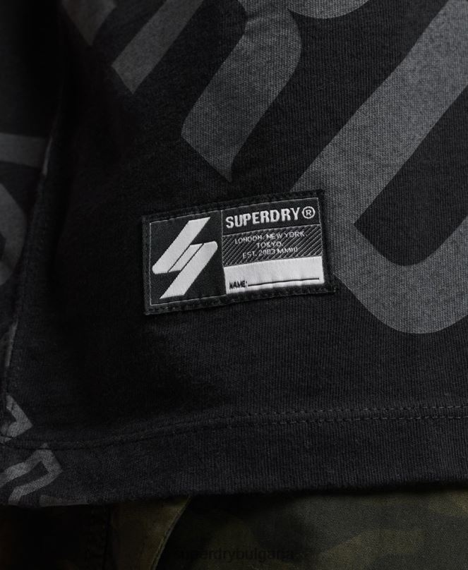 Superdry облекло N00H4973 черен мъже широка тениска с щампа върху логото