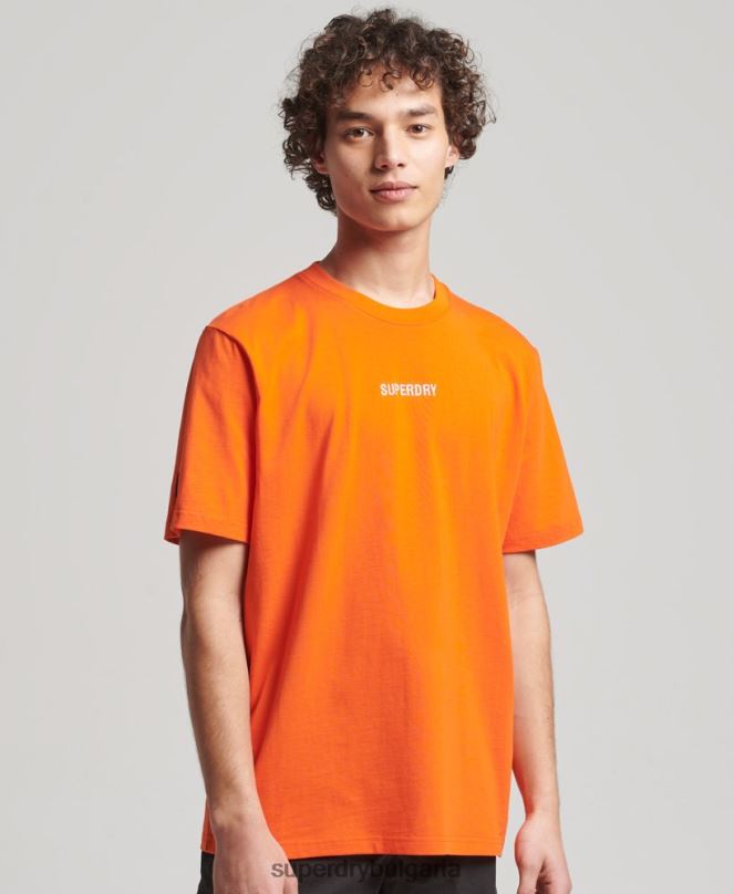 Superdry облекло N00H4974 оранжево мъже графична тениска yama shield