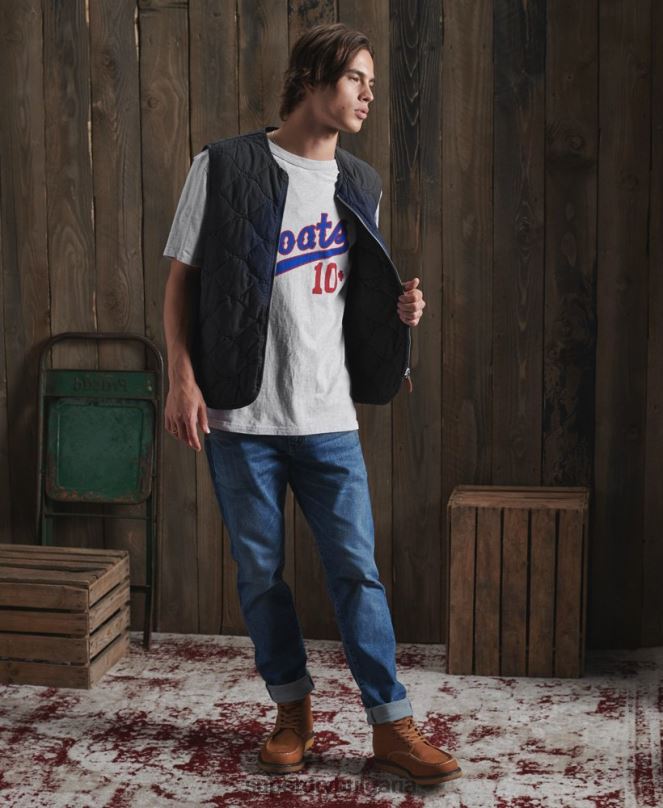 Superdry облекло N00H4979 сиво мъже ограничено издание суха университетска тениска