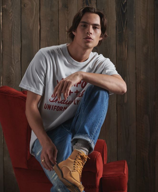 Superdry облекло N00H4984 розово мъже лимитирана тениска със суха графика