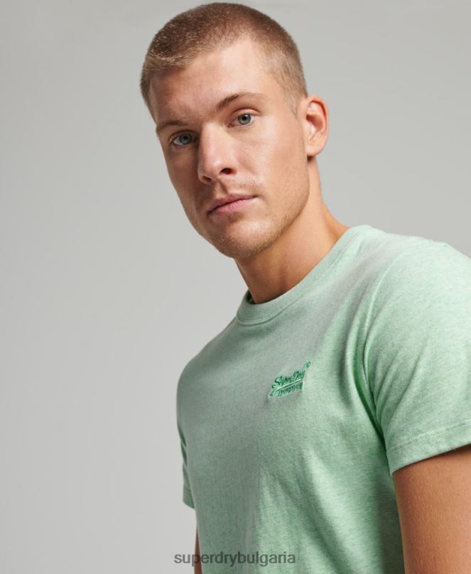 Superdry облекло N00H4 зелено мъже тениска с лого от органичен памук