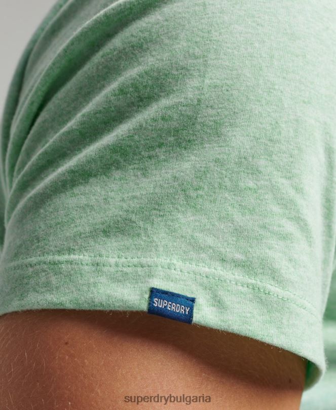 Superdry облекло N00H4 зелено мъже тениска с лого от органичен памук