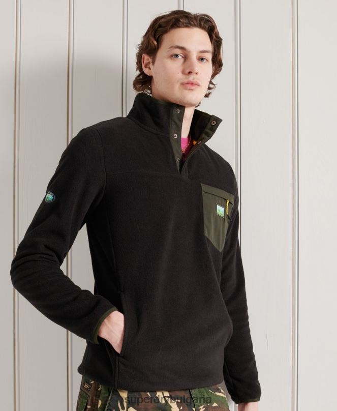 Superdry облекло N00H5144 черен мъже b горна част от поларен полар